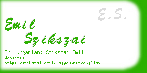 emil szikszai business card